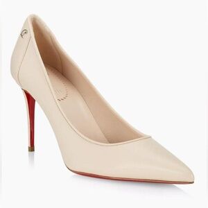 Women Cream Heels Red Bottom NEW
